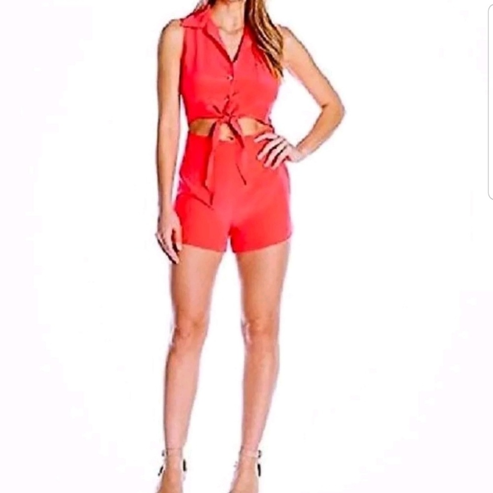 New Amanda Uprichard Silk Front Tie Romper